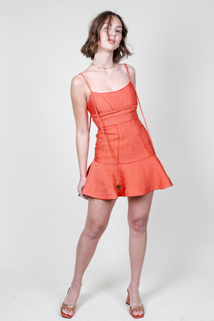 ALEXIS | Kamara Mini Dress - Terracota Brocade