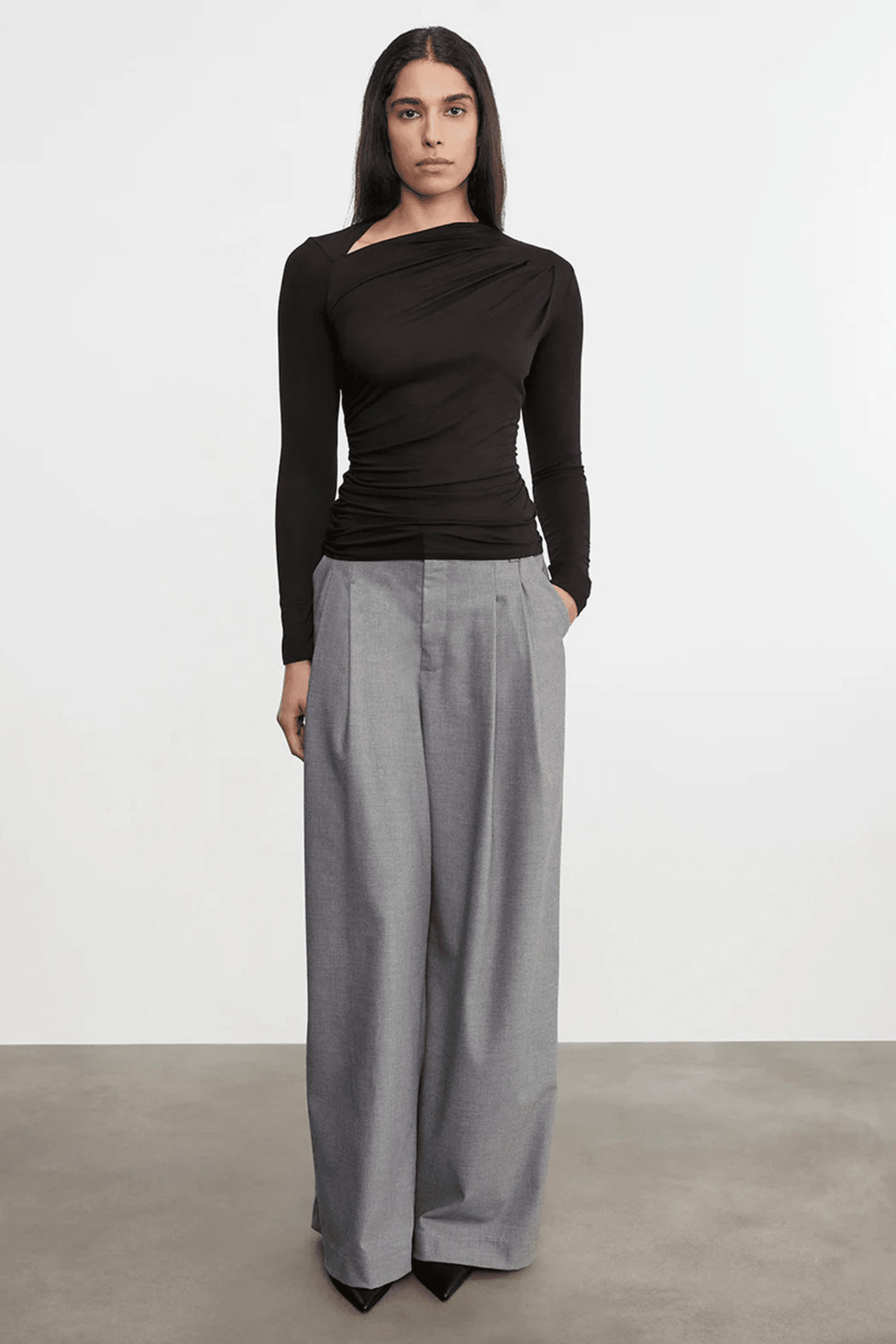 ENZA COSTA | Fluid Jersey Slash Top - Black