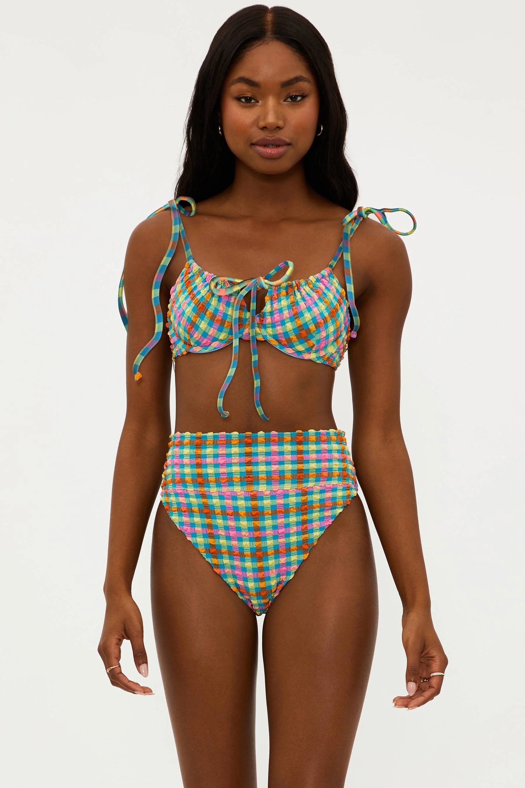 BEACH RIOT Highway Bottom Sunny Side Gingham Scarlet Clothing