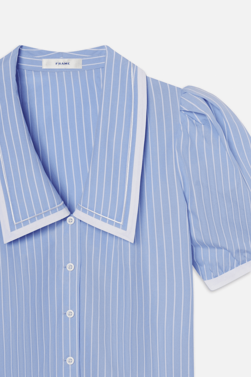 FRAME | The Stripe Sailor Blouse - Oxford Blue