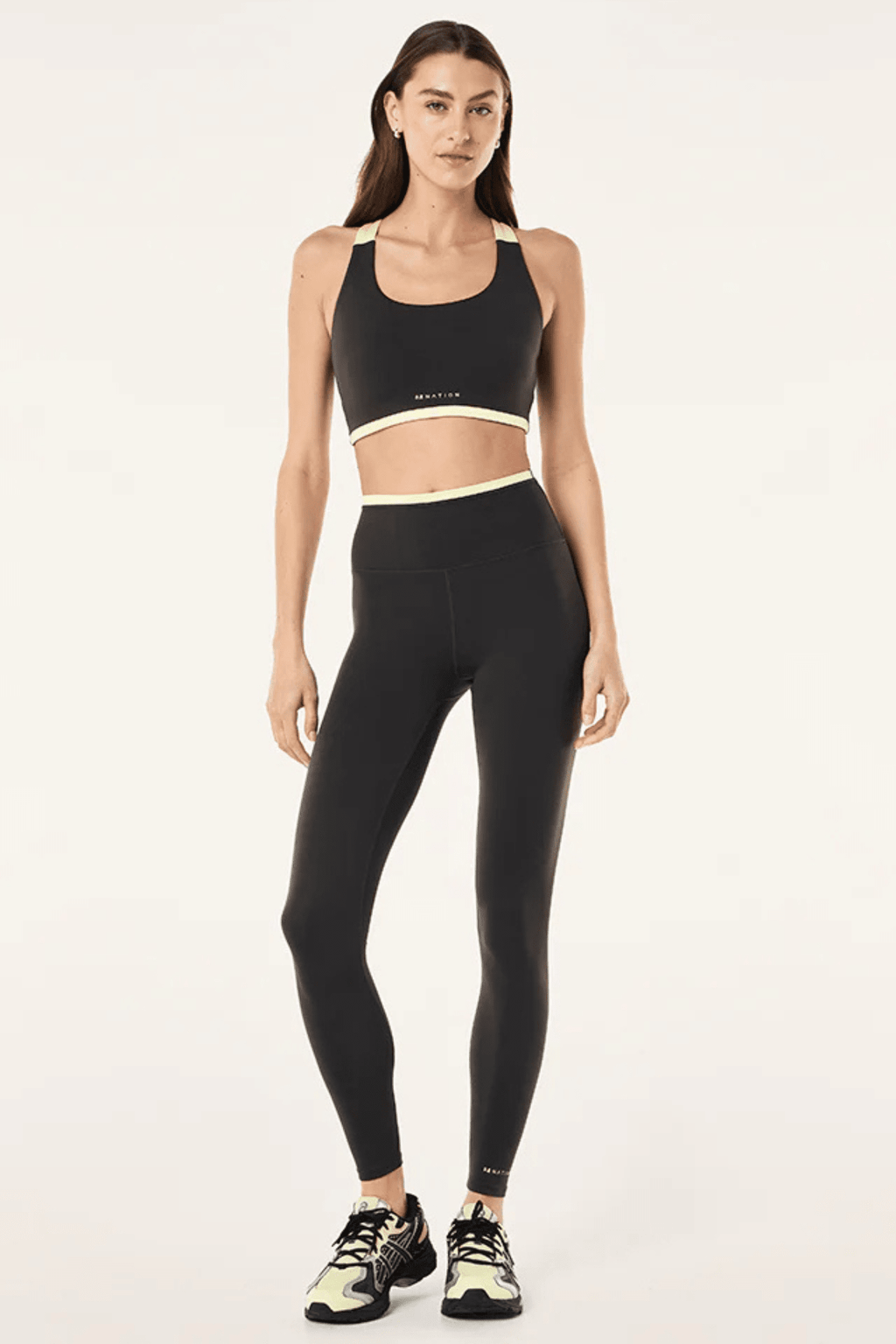 P.E NATION | Vita Full Length Leggings - Smokestone/ Lemonade