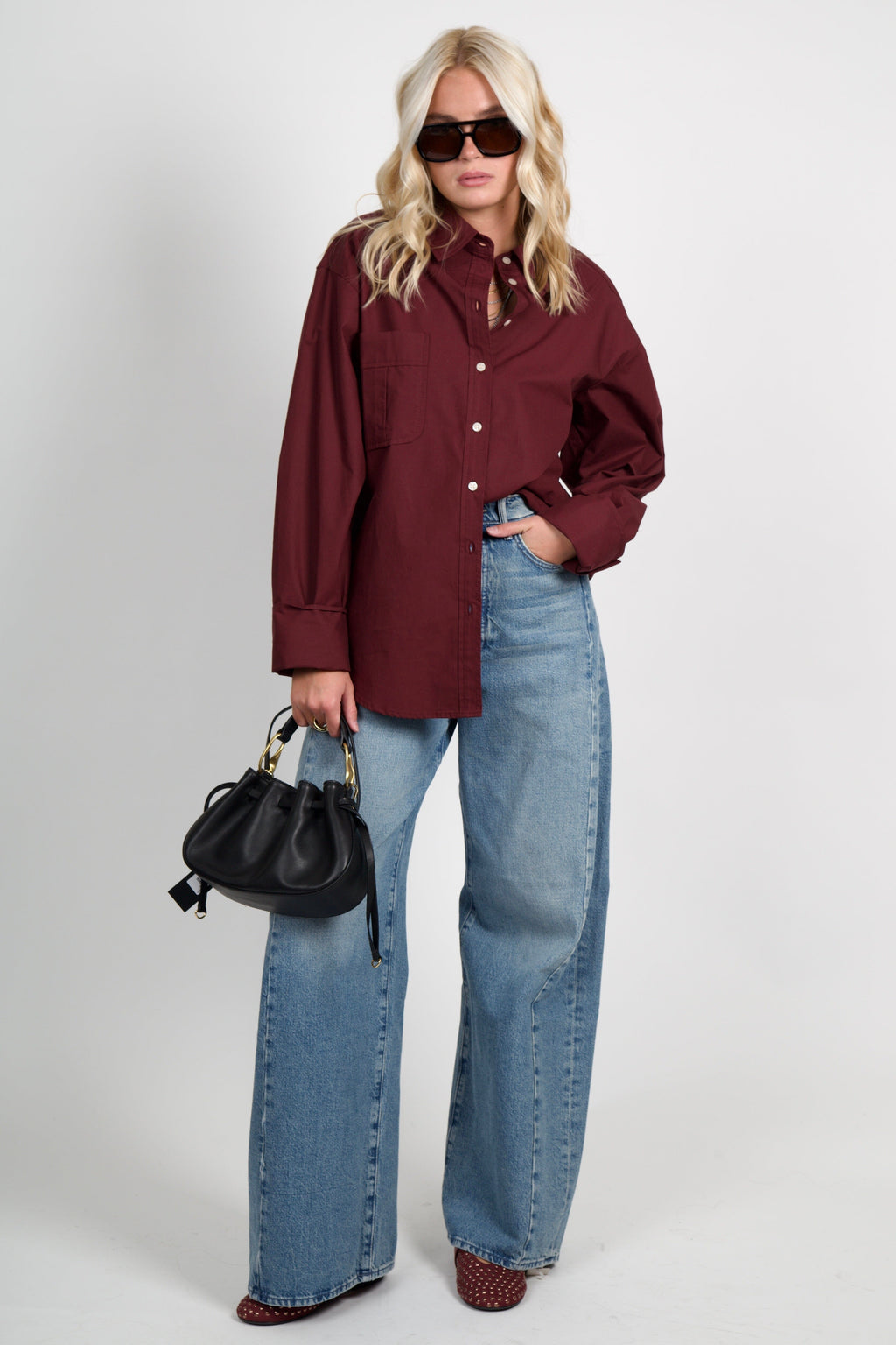 SMYTHE | Classic Relaxed Shirt - Wine