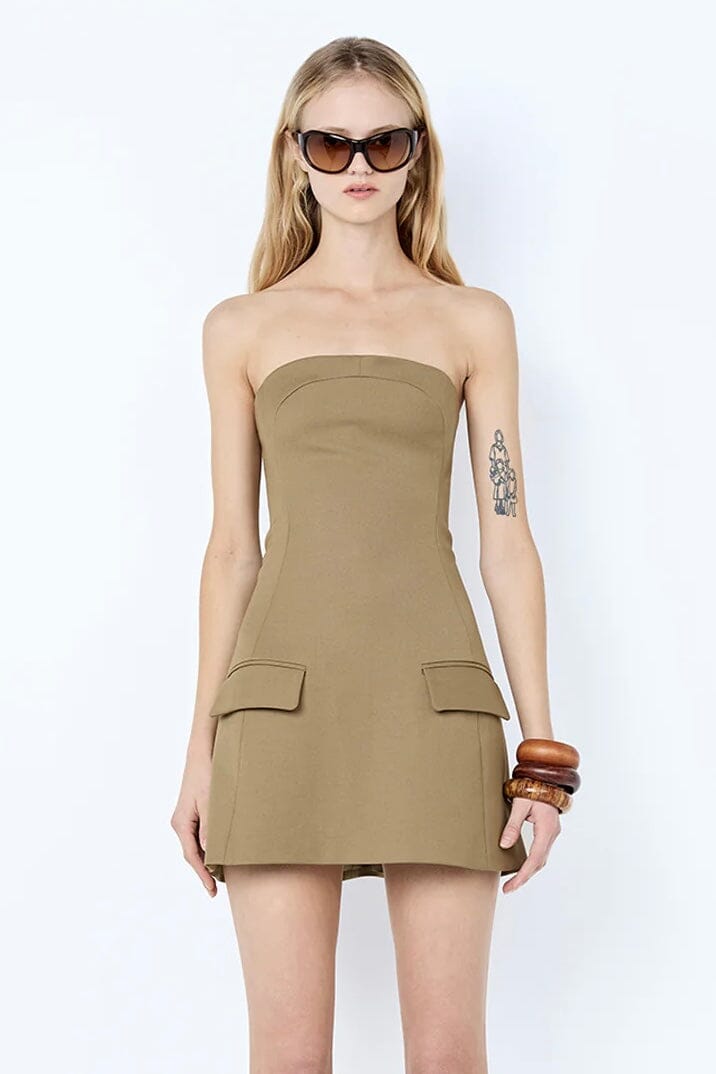 BEC + BRIDGE | Faye Strapless Mini Dress - Olive  Scarlet Clothing