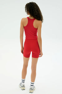 SPLITS59 | Ashby Rib Crop Tank - Pirate Red