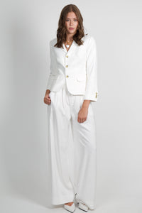 FRAME | The Linen Smart Blazer - White