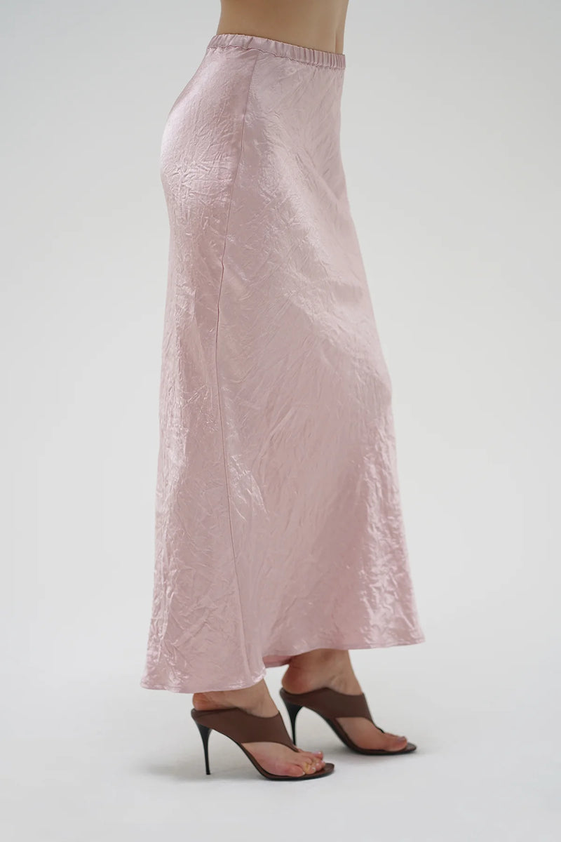 LNA | Eva Shine Skirt - Rosewater Shine