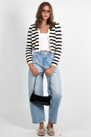 FRAME | The Harbor Cardigan - Navy Stripe