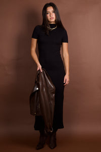 LNA | Claire Dress - Black Lurex