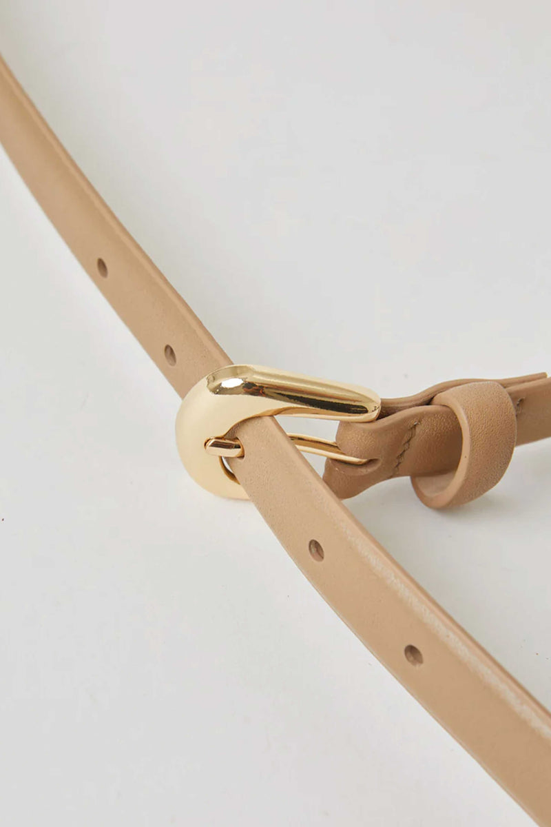 B-LOW THE BELT | Kennedy Mini Leather Belt - Camel