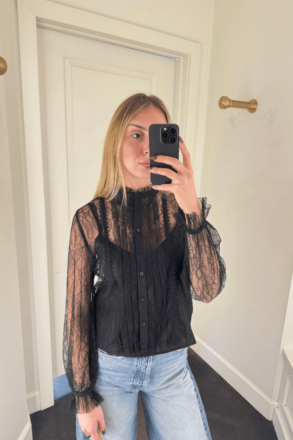 LUCY PARIS | Lizette Lace Top - Black
