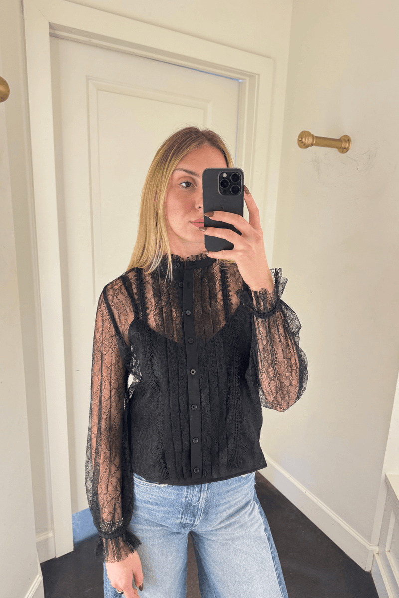LUCY PARIS | Lizette Lace Top - Black