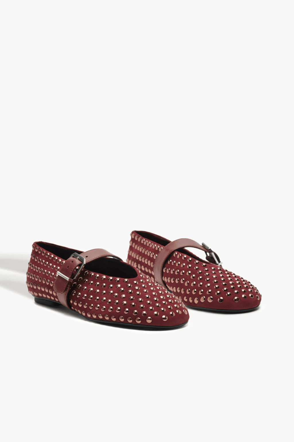 SCHUTZ | Eiza Shine Suede Flat - Vino