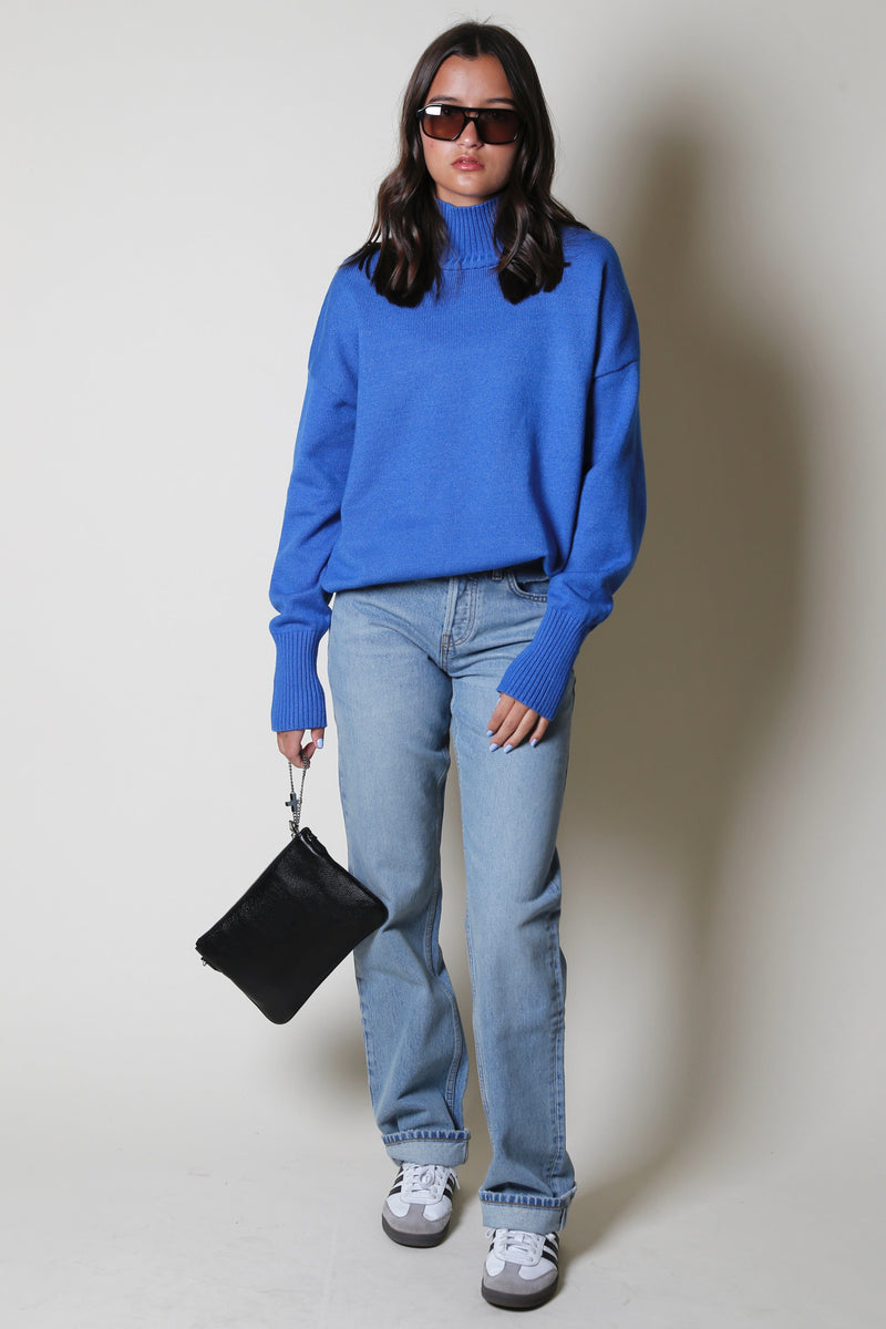 The Kylee Knit Pullover Sweater - Blue