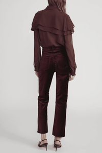 FRAME | The Silk Cape Blouse - Cabernet