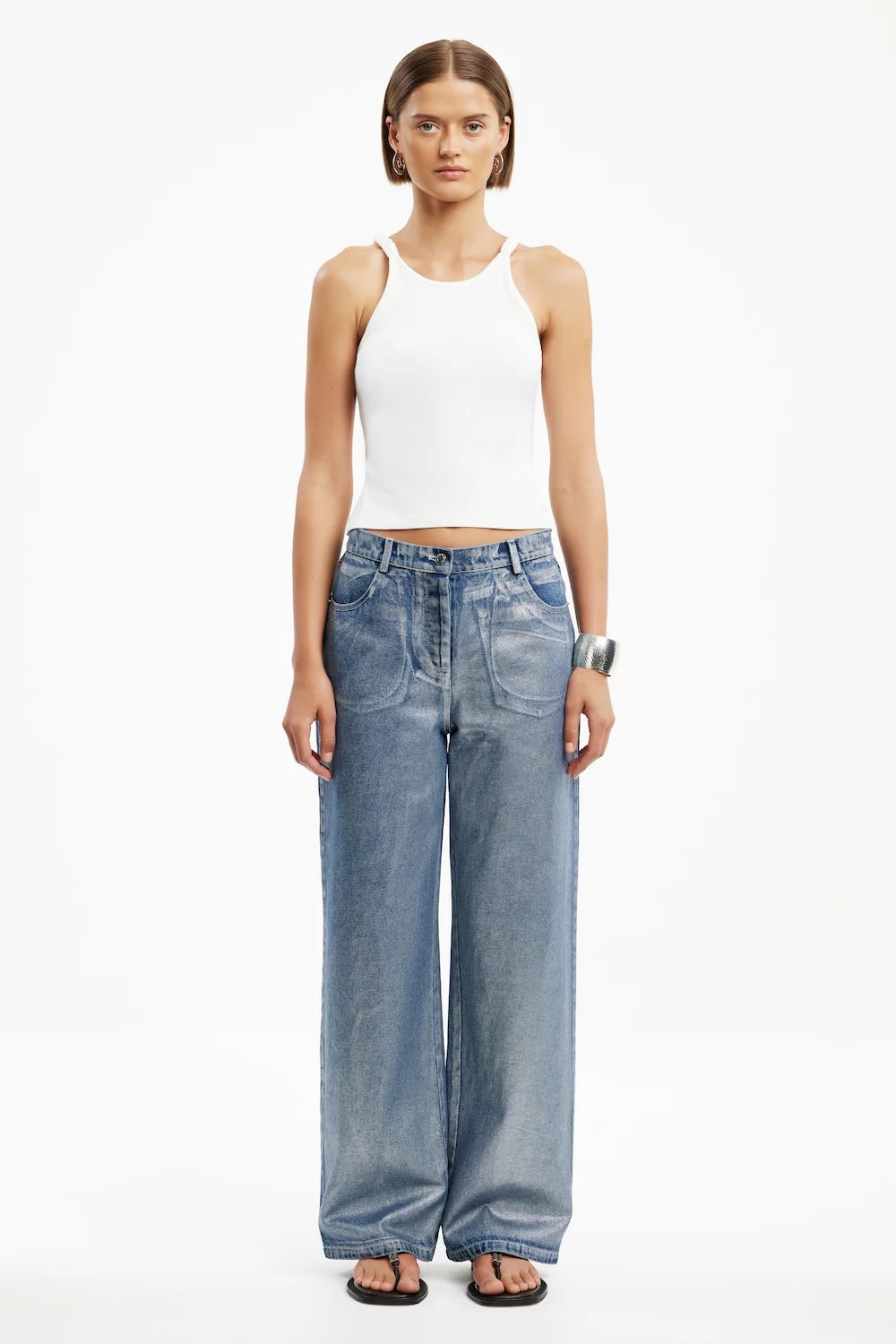 SIGNIFICANT OTHER | Sabrina Metallic Jean - Silver Foil