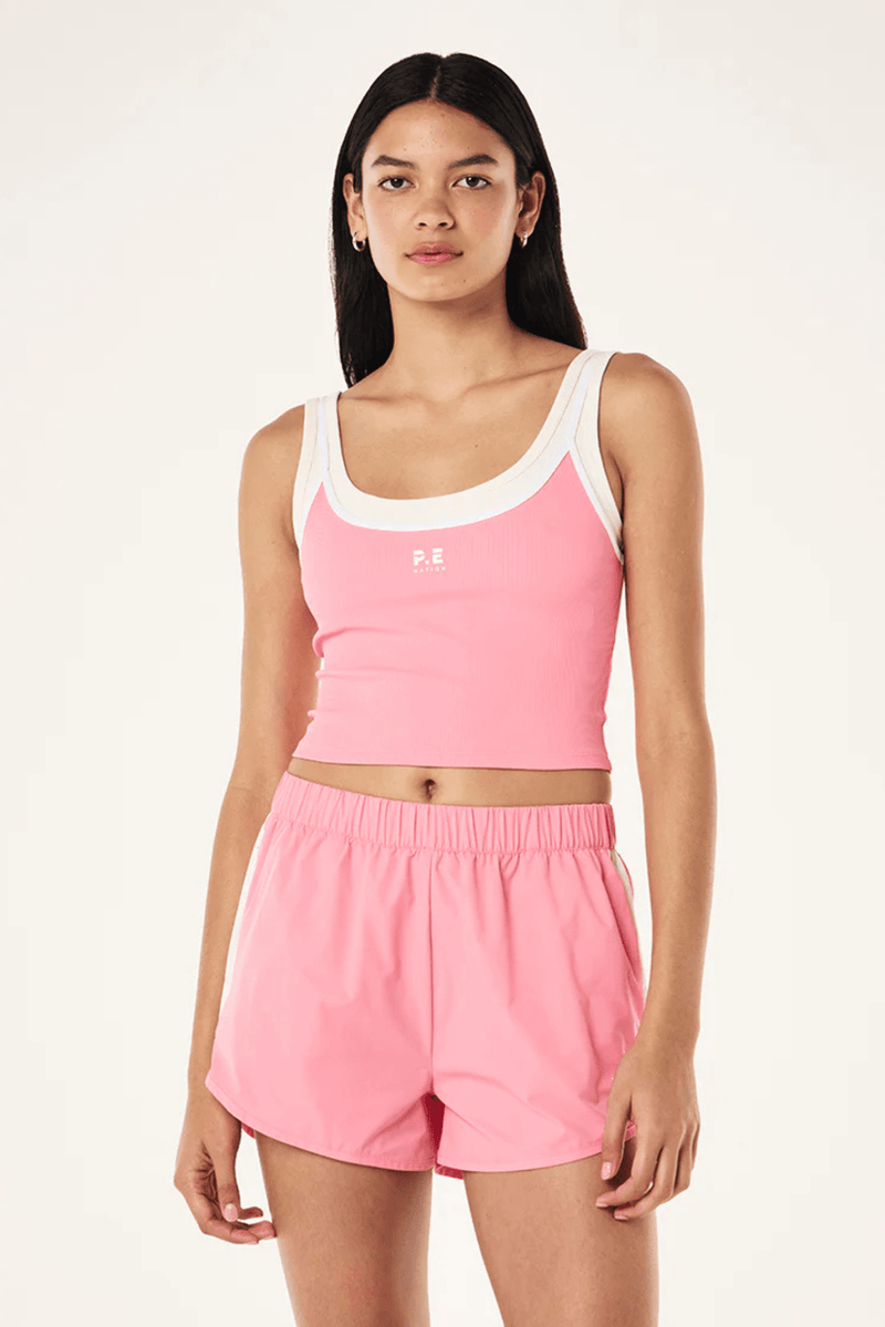 P.E NATION | Forward Tank - Pink Lemonade / Whisper White