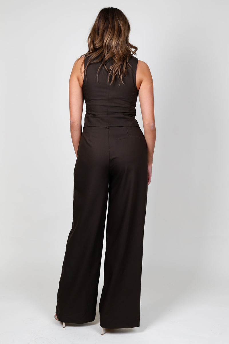 The Frankie Wide Leg Trousers - Olive