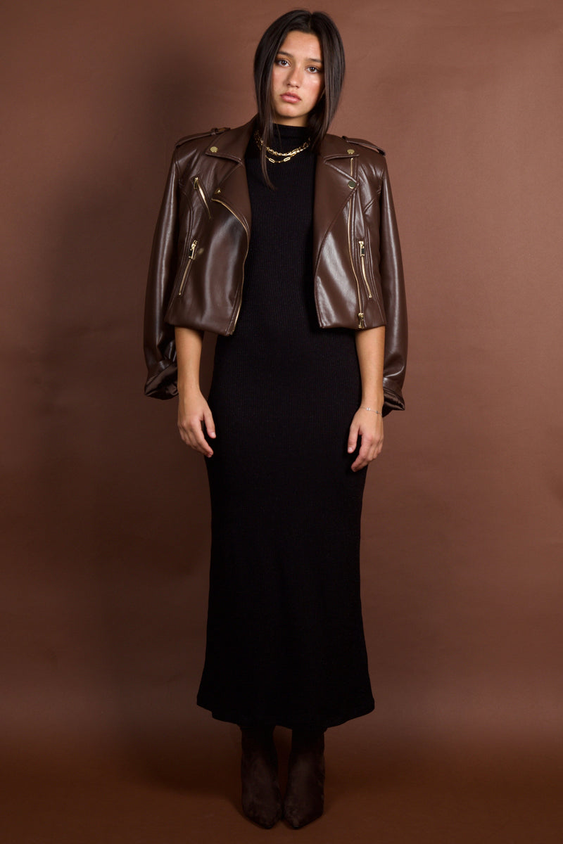 GENERATION LOVE | Cosita Vegan Leather Jacket - Mahogany