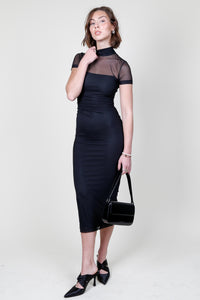 AMANDA UPRICHARD | Dominique Dress In Mesh - Black