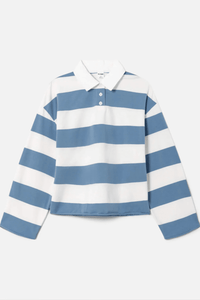RE/DONE | Cut Off Rugby Polo - Blue Bird Ivory