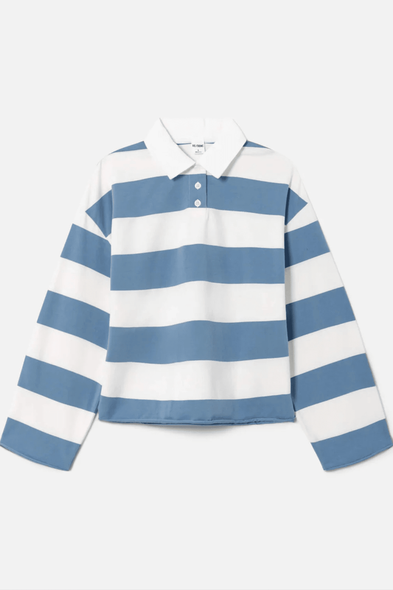 RE/DONE | Cut Off Rugby Polo - Blue Bird Ivory