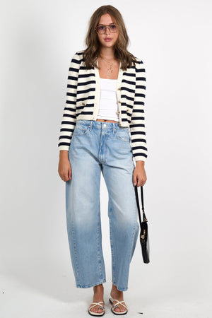 FRAME | The Harbor Cardigan - Navy Stripe