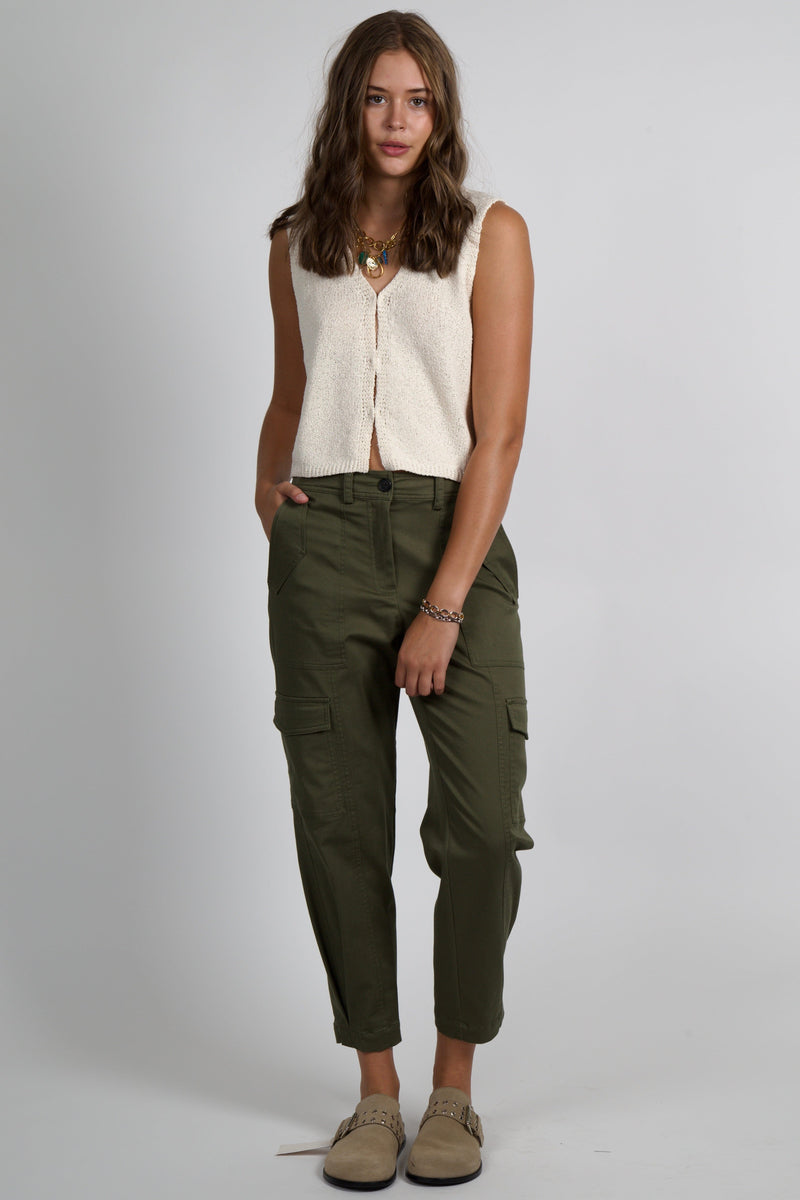 Hook & Eye Knit Top - Beige