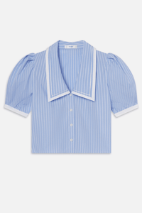 FRAME | The Stripe Sailor Blouse - Oxford Blue
