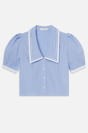 FRAME | The Stripe Sailor Blouse - Oxford Blue
