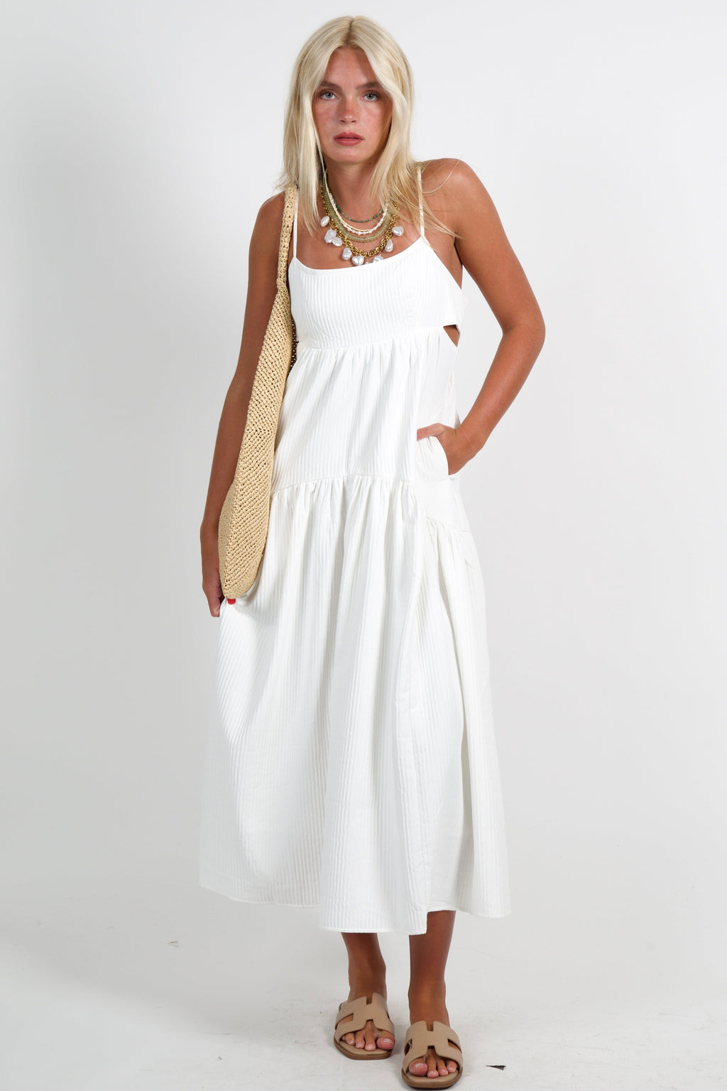 ENDLESS ROSE | Seaside Maxi Dress - White