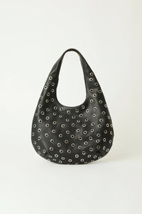 B-LOW THE BELT | Gia Grommet Hobo Bag- Black Silver