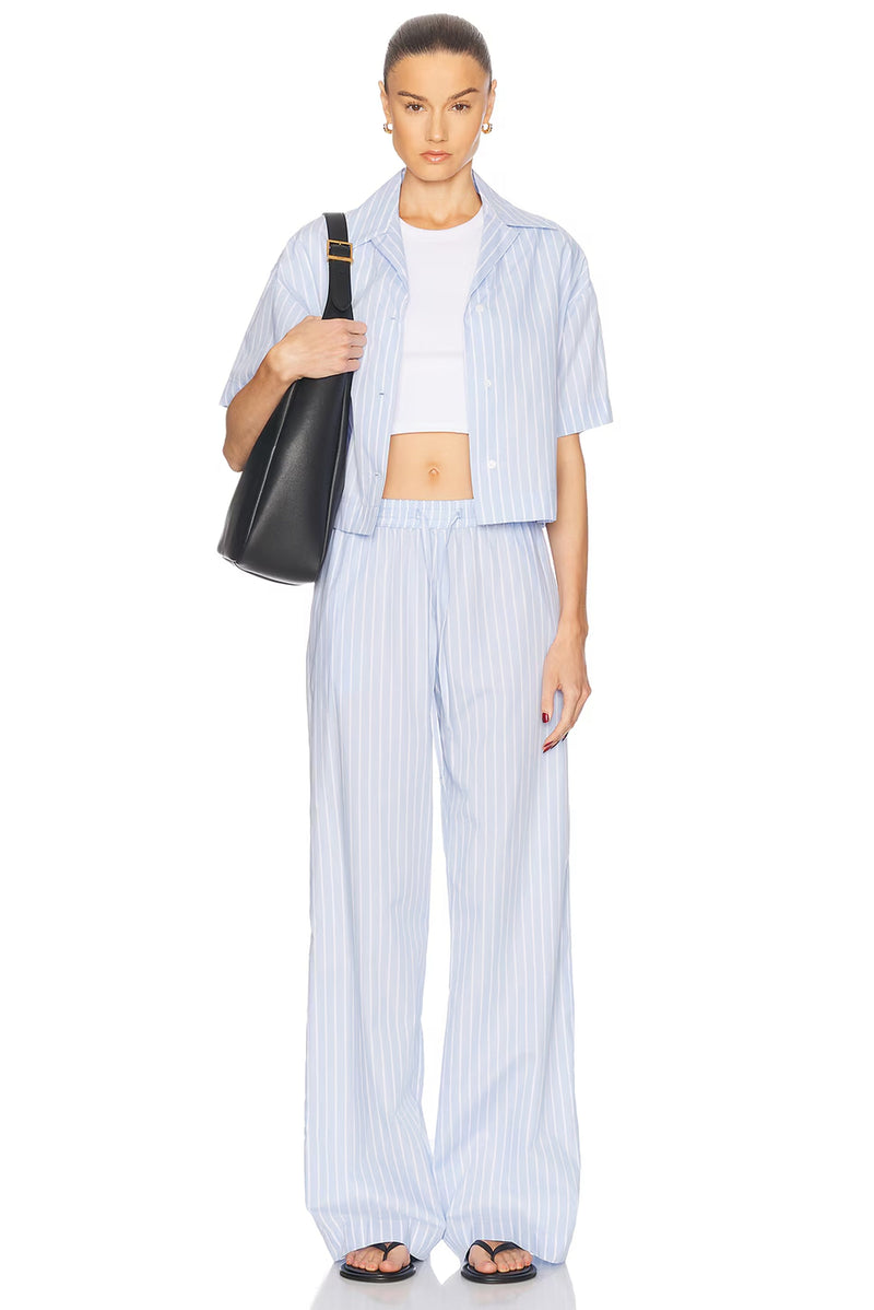 ENZA COSTA | Poplin Resort Pant - Light Blue