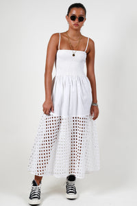 SOLID & STRIPED | The Kennedy Dress - Eyelet Marshmallow