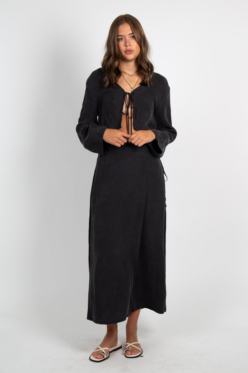 Slate Set Tie Top - Charcoal