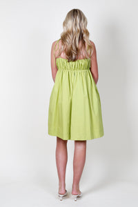 AUREUM | Shirred Poplin Mini Dress - Green