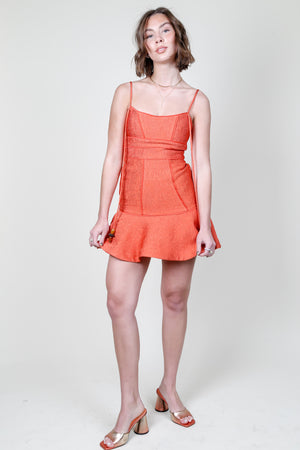 ALEXIS | Kamara Mini Dress - Terracota Brocade