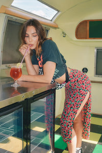 FOR LOVE & LEMONS | Barolo Midi Skirt - Red