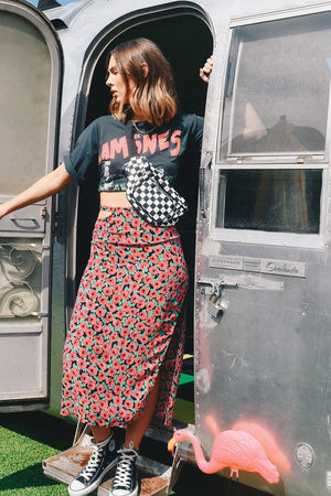 FOR LOVE & LEMONS | Barolo Midi Skirt - Red