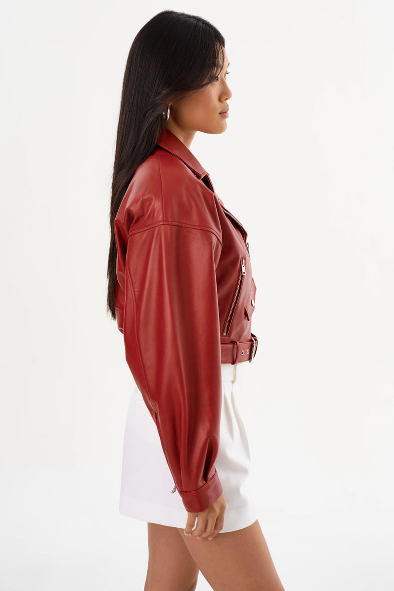 LAMARQUE | Dylan 80's Biker Jacket - Ruby Red