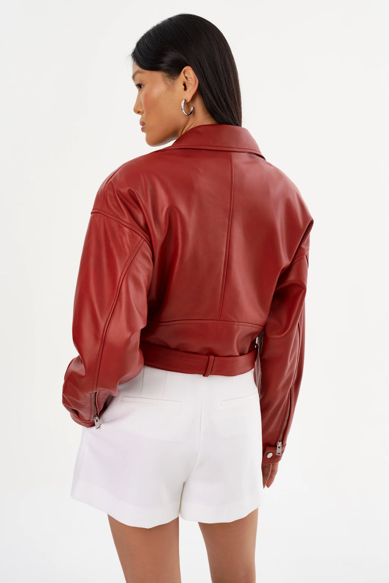 LAMARQUE | Dylan 80's Biker Jacket - Ruby Red