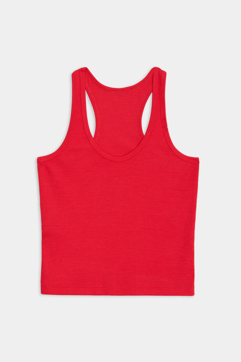 SPLITS59 | Ashby Rib Crop Tank - Pirate Red