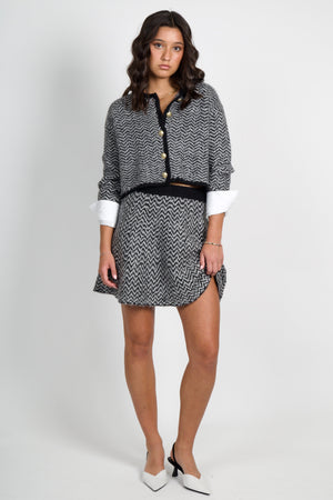 DEREK LAM | Imogen Knit Mini Skirt - Herringbone