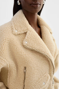 LAMARQUE | Sherpa Biker Jacket - Beige