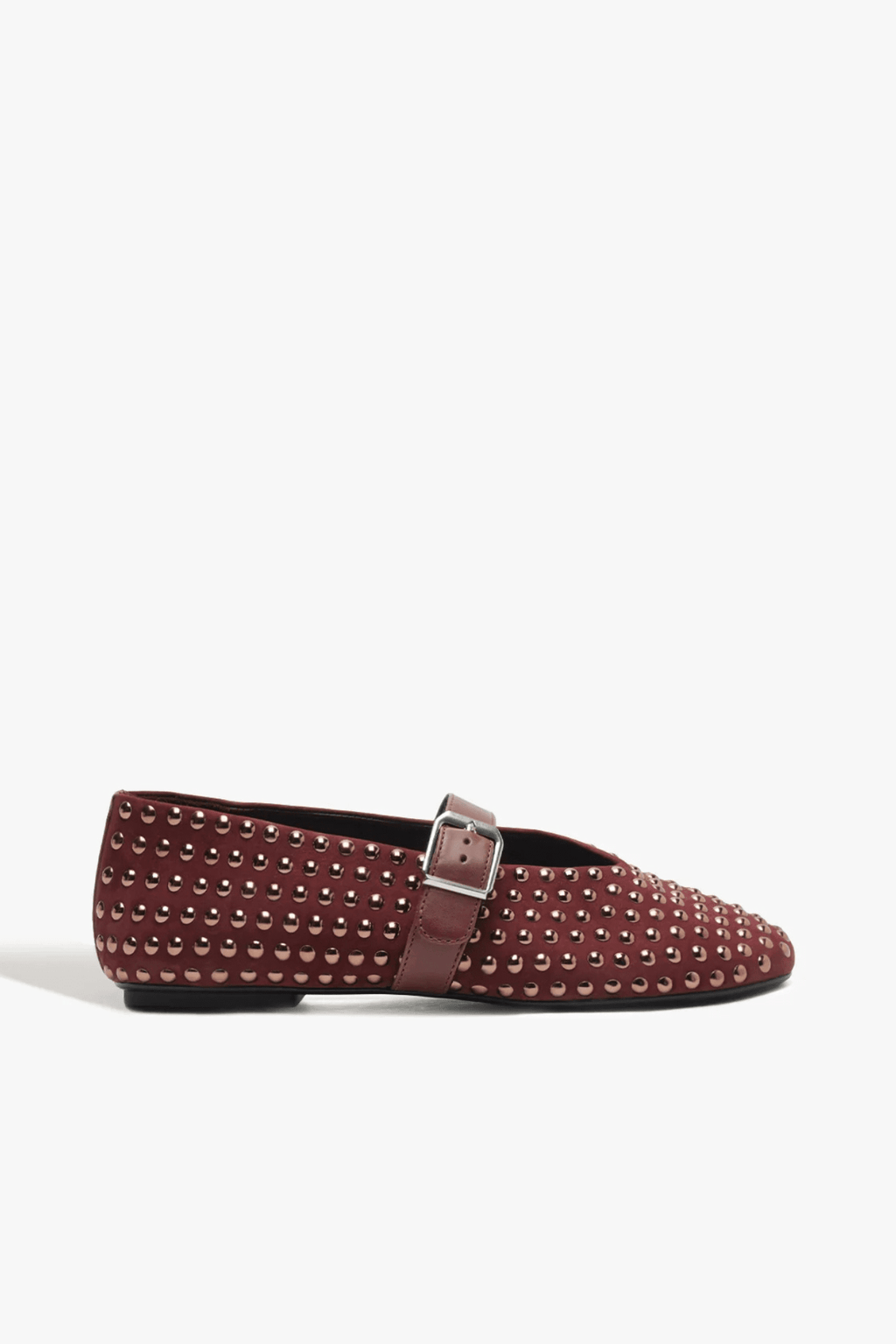 SCHUTZ | Eiza Shine Suede Flat - Vino