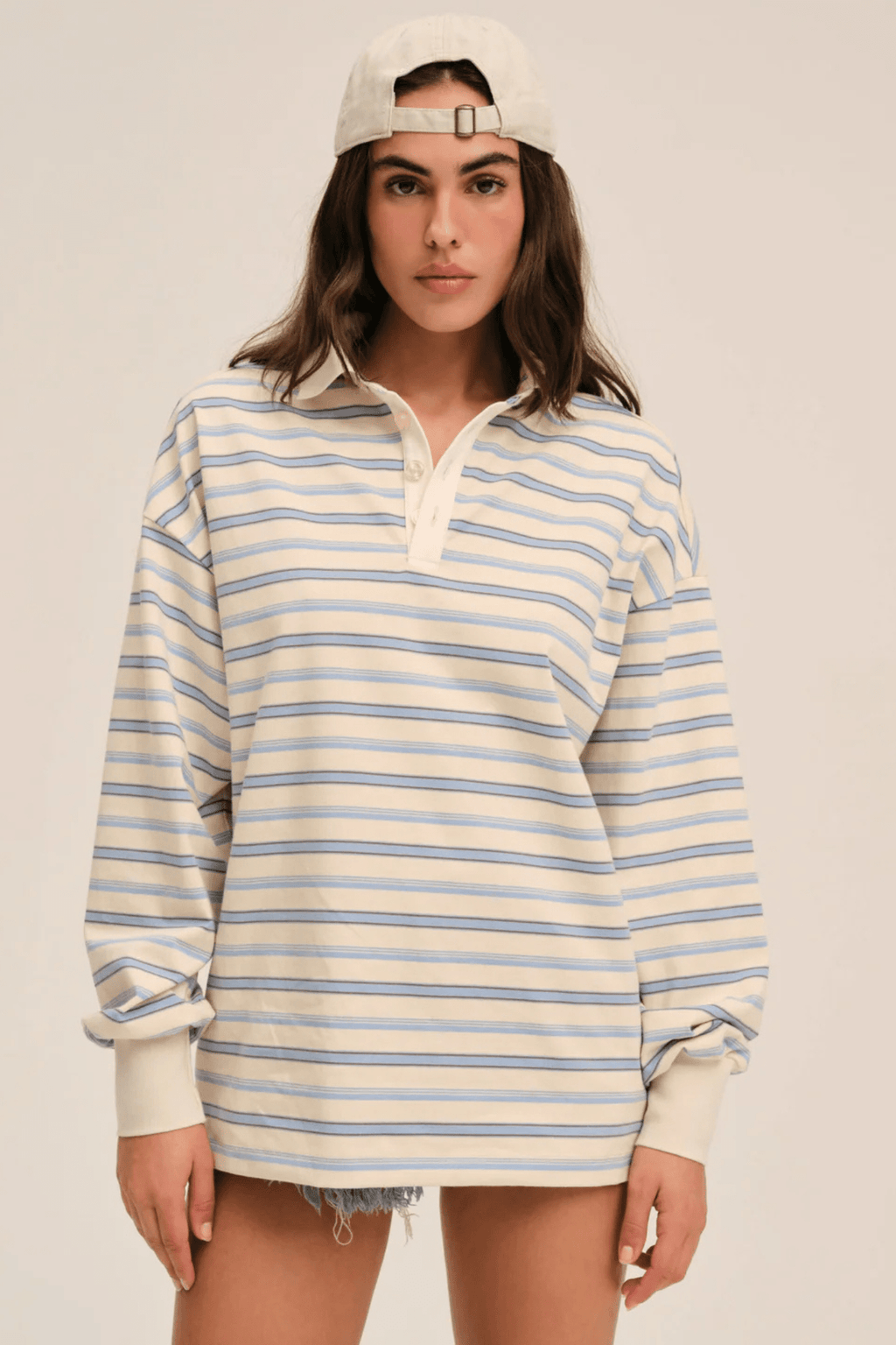 FOR LOVE & LEMONS | Ashton Polo Top - Blue