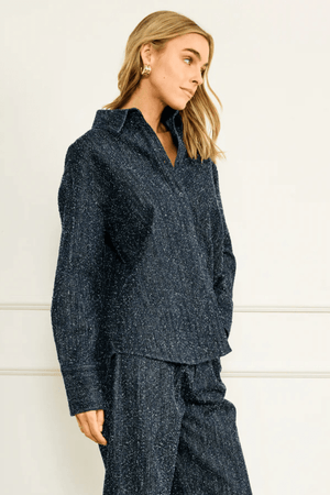 LINE & DOT | Nikki Pebbled Denim Shirt - Indigo