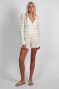 GENERATION LOVE | Joe Crystal Pointelle Shorts - Natural