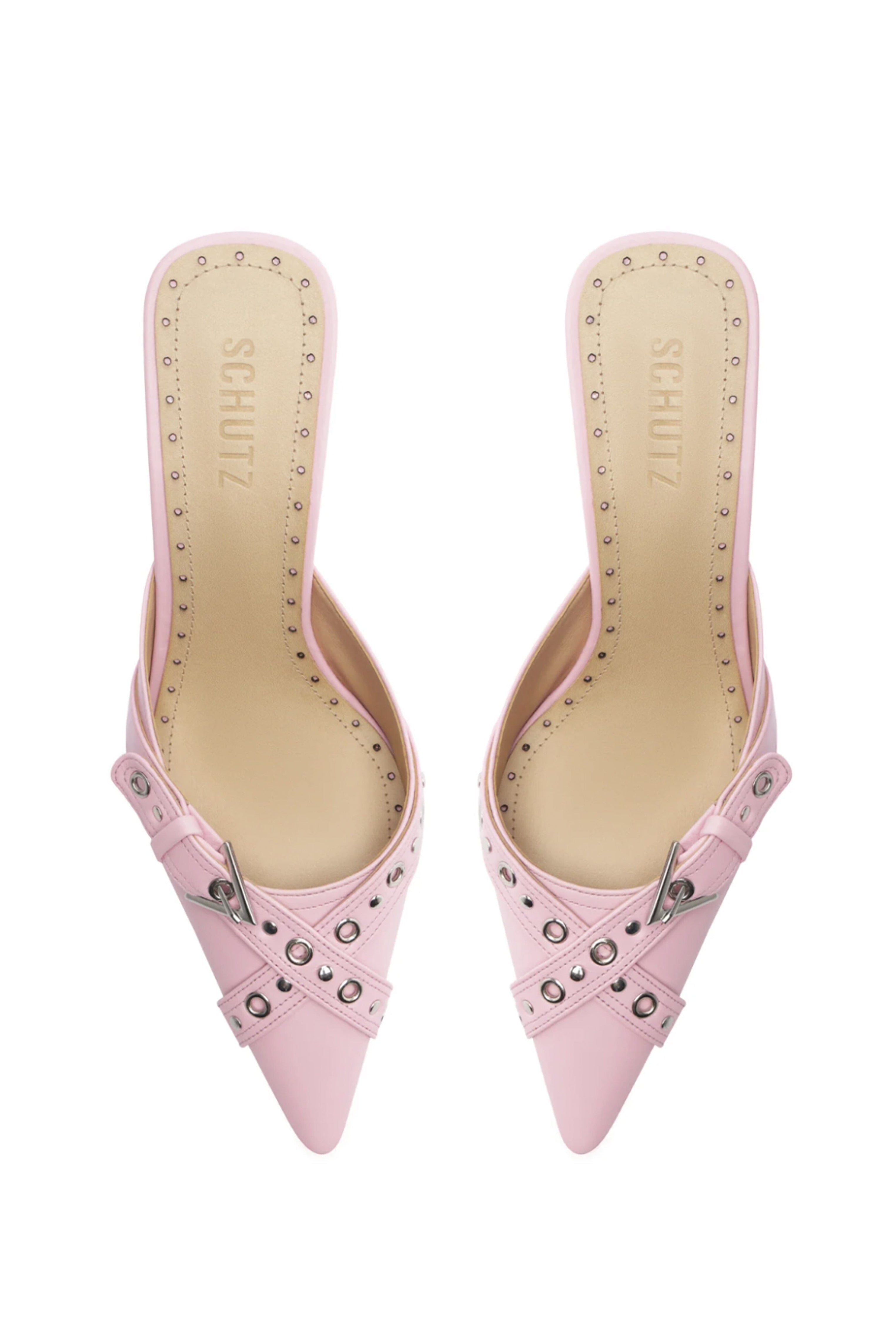 SCHUTZ | Vinnie Mules - Candy Blush – Scarlet Clothing