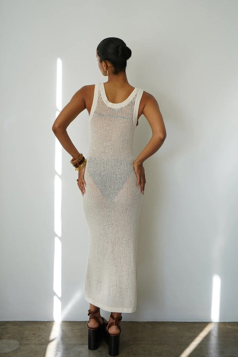 LNA | Tyler Open Knit Tank Dress - Ivory
