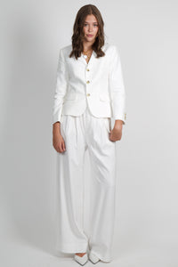 FRAME | The Linen Smart Blazer - White
